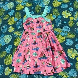 Pinup Couture Pinup Girl Clothing Golightly Mermaid Print Dress, XL, Altered